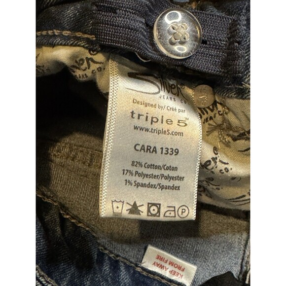 Silver Jeans Co. Cara Adjustable Waist Bootcut Girls Jeans Size 14 Logo Western - Picture 4 of 6